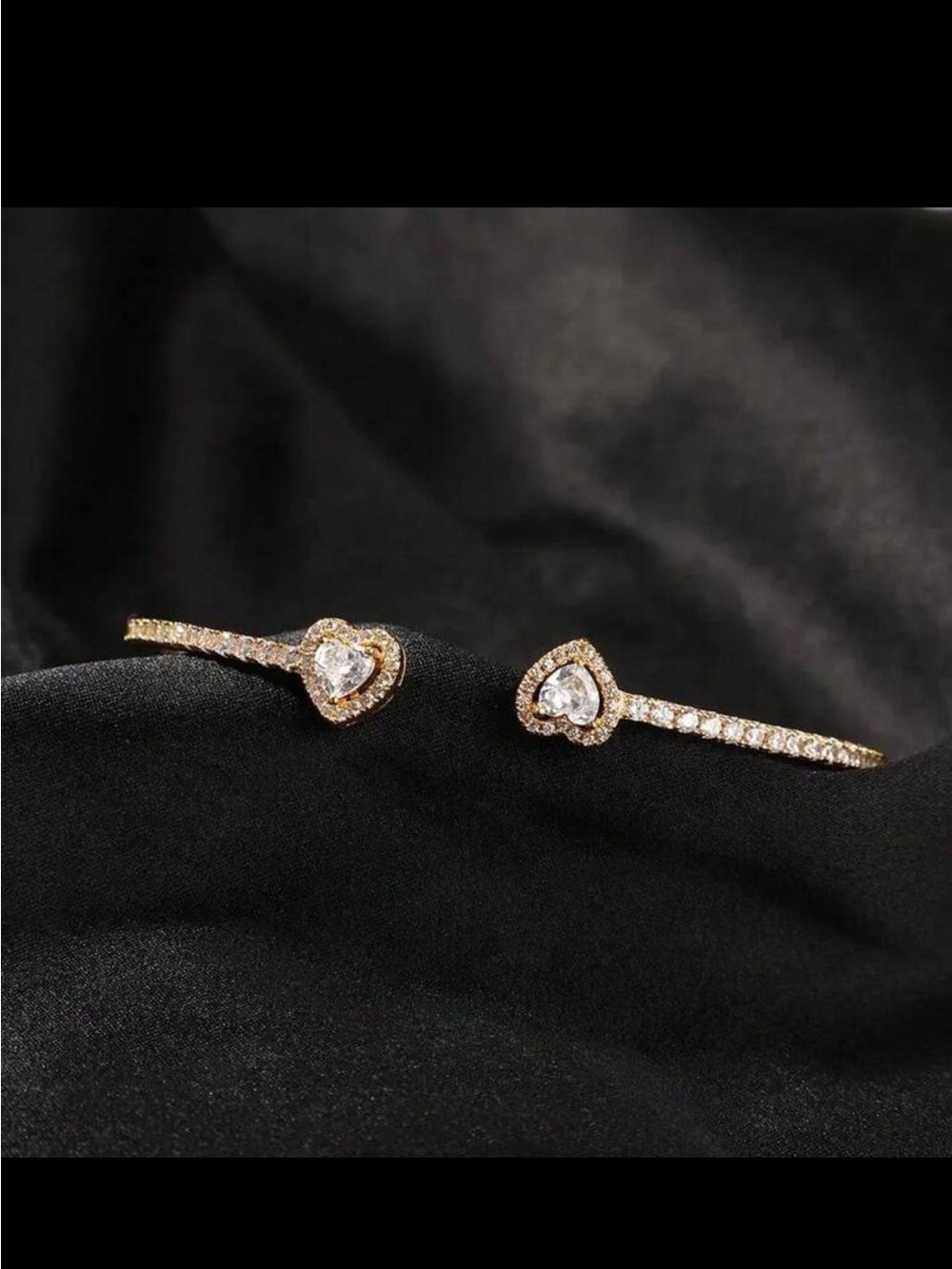 Affordable Fashion Finds Gold Heart Halo Bracelet with Clear Stones
